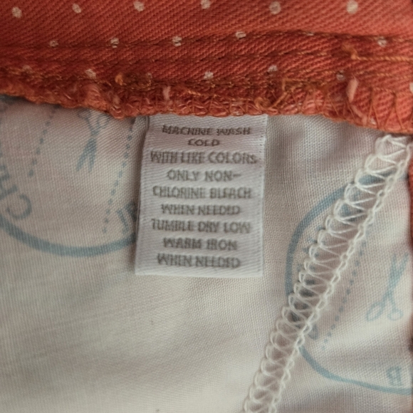 🌼3 for $15🦋 CHARTER CLUB Jeans orange Swiss dot size 6 regular straight leg - Picture 4 of 7